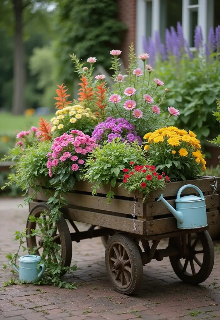 30 ACNH Flower Garden Designs Every Island Owner Will Love - 16. Whimsical Garden Cart