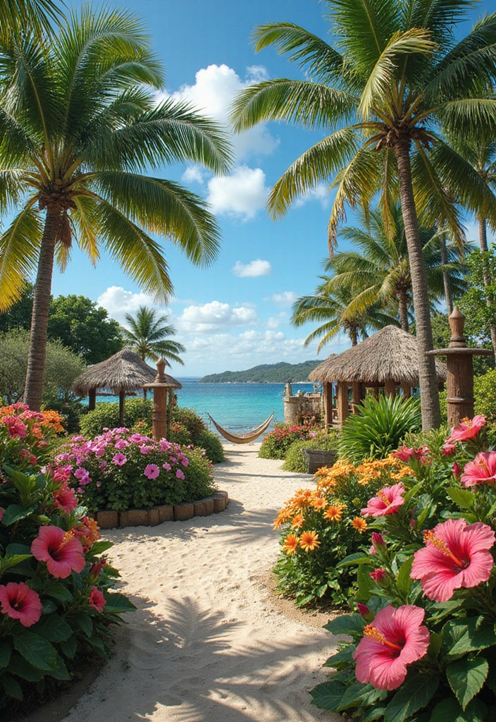 30 ACNH Flower Garden Designs Every Island Owner Will Love - 6. Tropical Paradise Garden