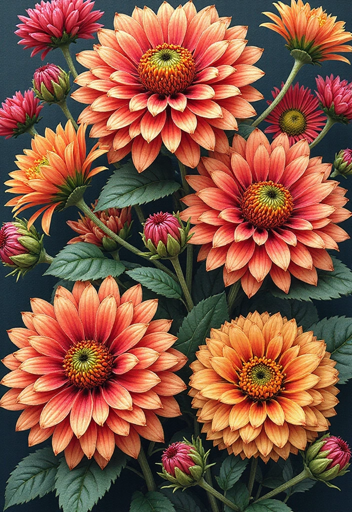 30+ American Traditional Flower Tattoo Inspirations for Gardeners - 10. Chrysanthemums: A Symbol of Longevity