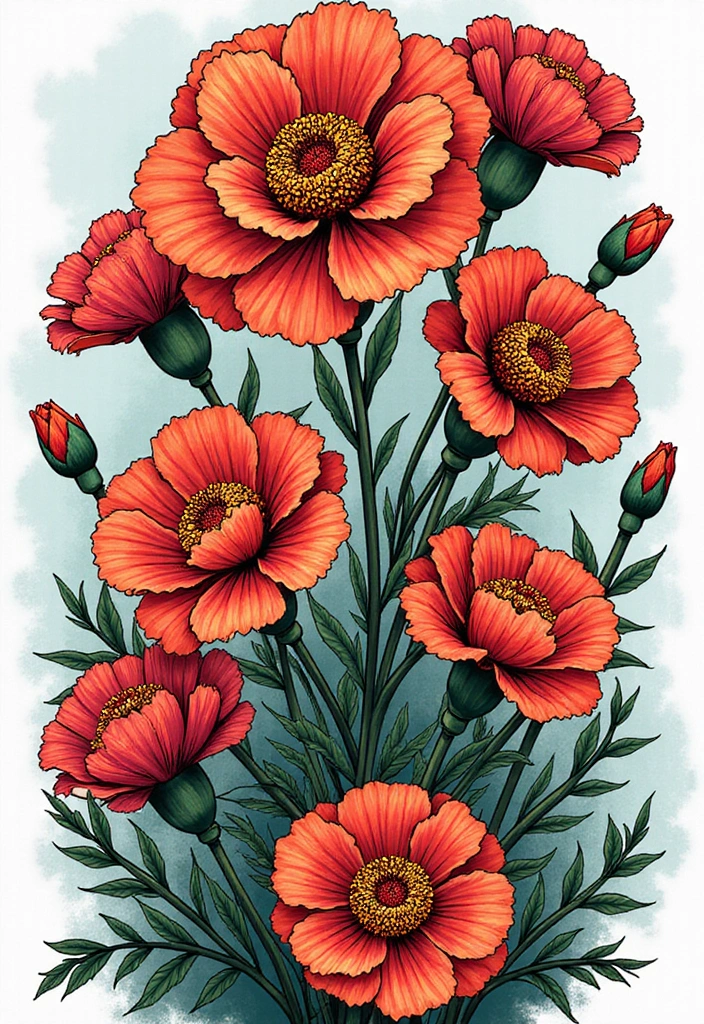 30+ American Traditional Flower Tattoo Inspirations for Gardeners - 12. Carnations: Vibrant and Versatile