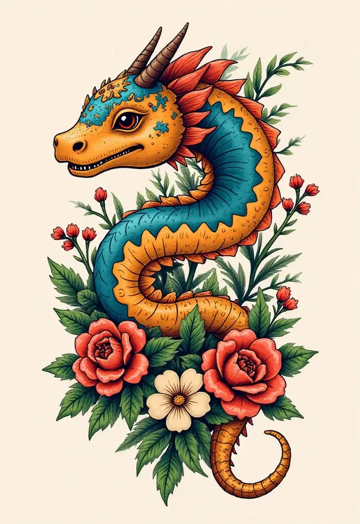 30+ American Traditional Flower Tattoo Inspirations for Gardeners - 17. Snapdragons: Playful and Unique