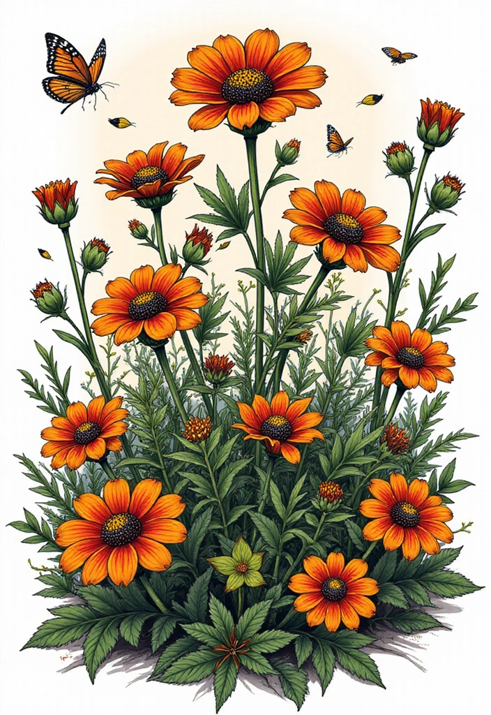 30+ American Traditional Flower Tattoo Inspirations for Gardeners - 27. Tansies: A Unique Garden Choice