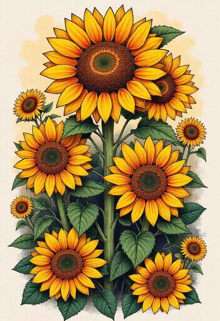 30+ American Traditional Flower Tattoo Inspirations for Gardeners - 3. Sunflowers: A Symbol of Happiness