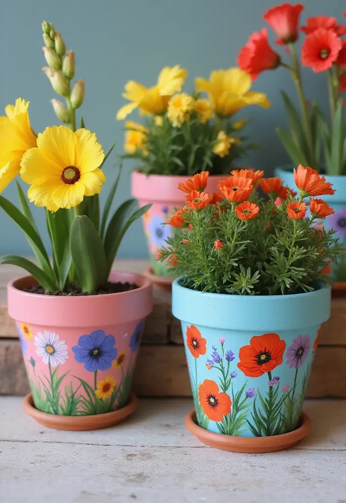 30+ August Birth Flower Ideas for Meaningful Gifts and Tattoos - 18. Flower Pot Painting: A Fun DIY Project
