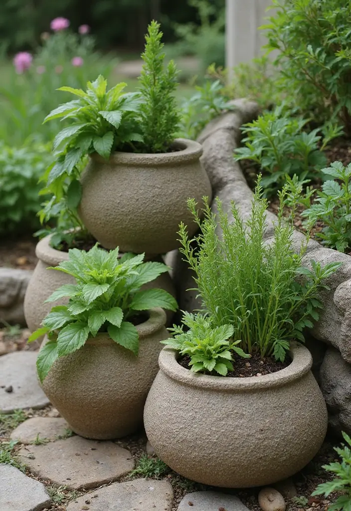 30+ Big Flower Pot Ideas That Make a Bold Statement - 15. Stacked Stone Planters