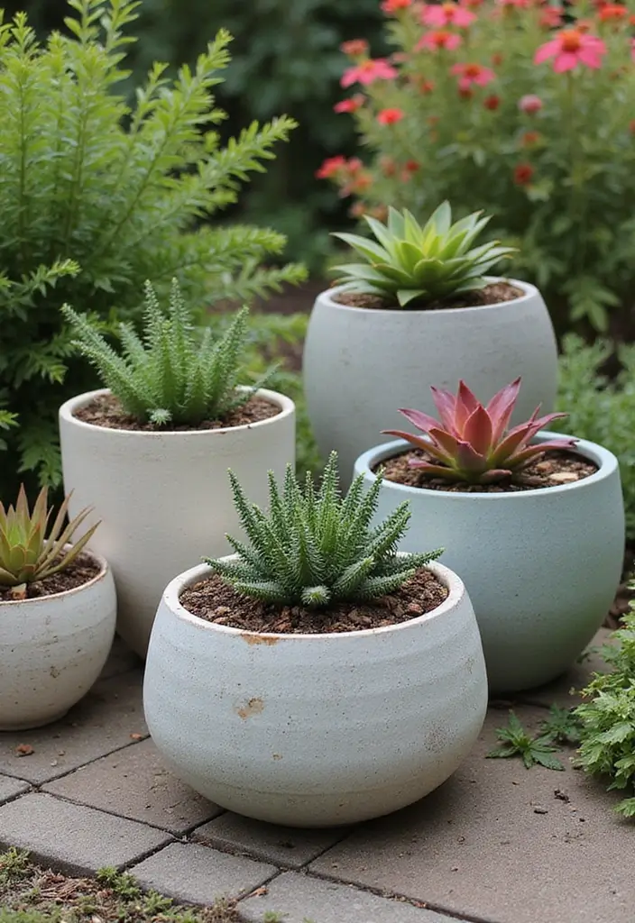 30+ Big Flower Pot Ideas That Make a Bold Statement - 17. Unconventional Shapes