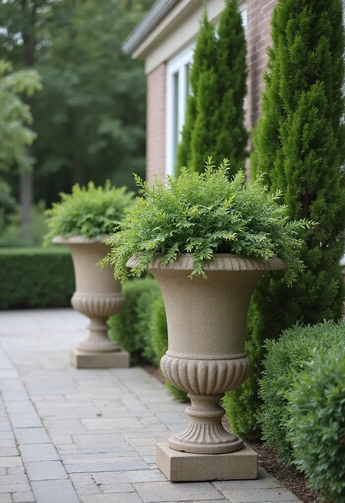 30+ Big Flower Pot Ideas That Make a Bold Statement - 20. Decorative Urns