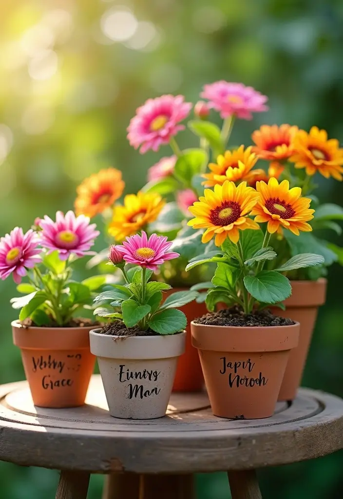 30+ Big Flower Pot Ideas That Make a Bold Statement - 30. Personalized Pots