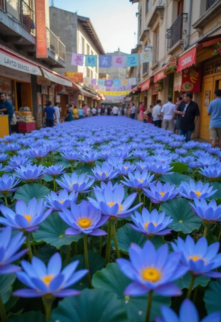 30 Blue Lotus Flower Inspirations for Gardens, Decor, and Symbolism - 21. Blue Lotus in Festivals and Celebrations