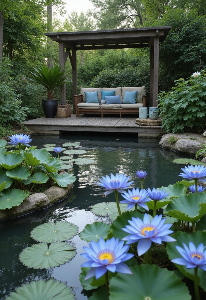 30 Blue Lotus Flower Inspirations for Gardens, Decor, and Symbolism - 30. Creating a Blue Lotus Sanctuary