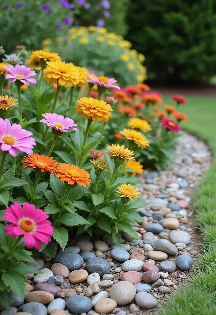 30+ Cheap Flower Bed Edging Ideas That Still Look Stylish - 16. Chicken Wire and Stones