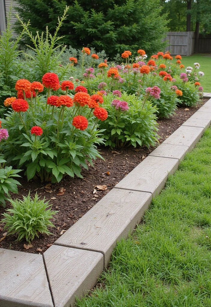 30+ Cheap Flower Bed Edging Ideas That Still Look Stylish - 21. Wooden Planks