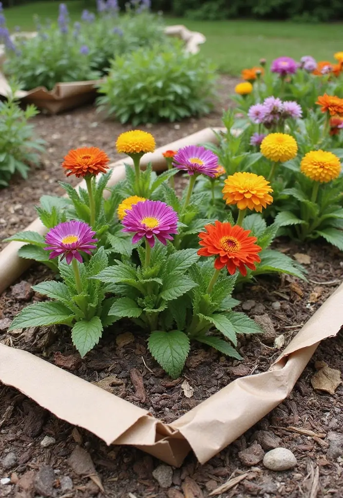 30+ Cheap Flower Bed Edging Ideas That Still Look Stylish - 22. Cardboard Edging