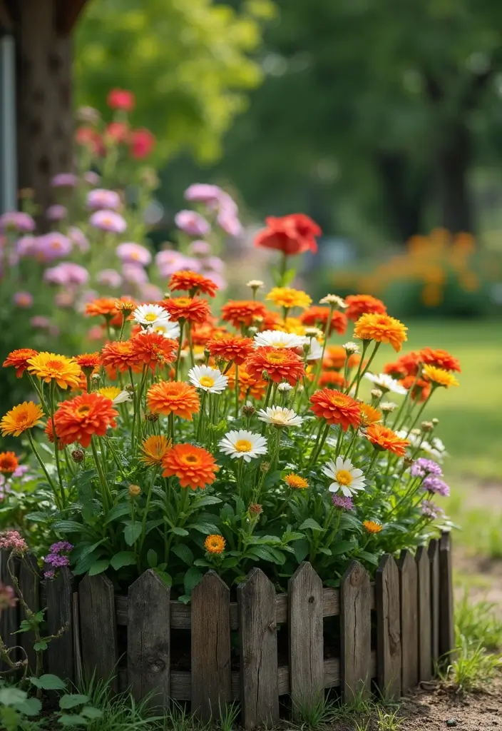 30+ Cheap Flower Bed Edging Ideas That Still Look Stylish - 9. Decorative Fencing