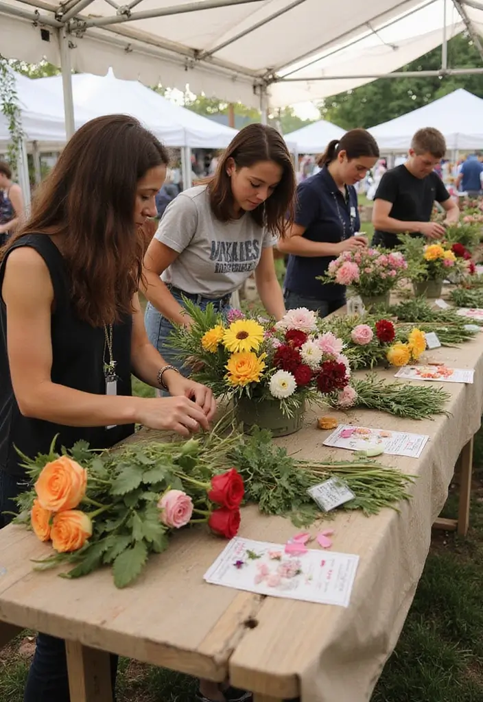 30 Creative Farmers Market Flower Display Ideas to Attract Shoppers - 14. Seasonal Flower Workshops
