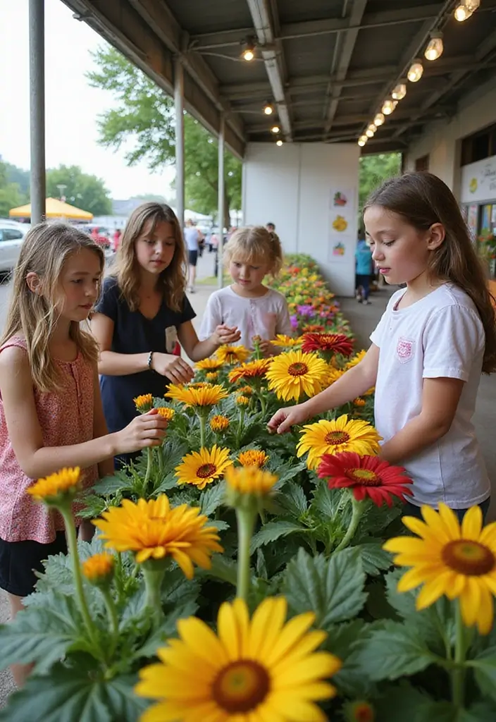 30 Creative Farmers Market Flower Display Ideas to Attract Shoppers - 18. Interactive Flower Pollination Station