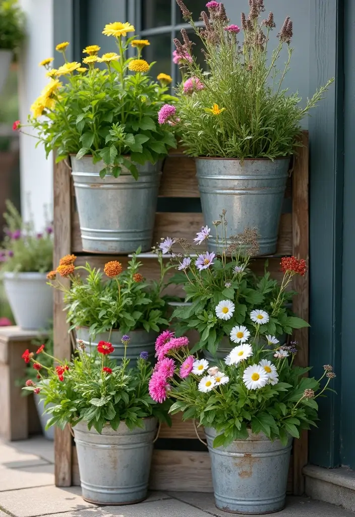 30+ Creative Flower Box Arrangements for Every Season - 11. Rustic Charm: Vintage Containers