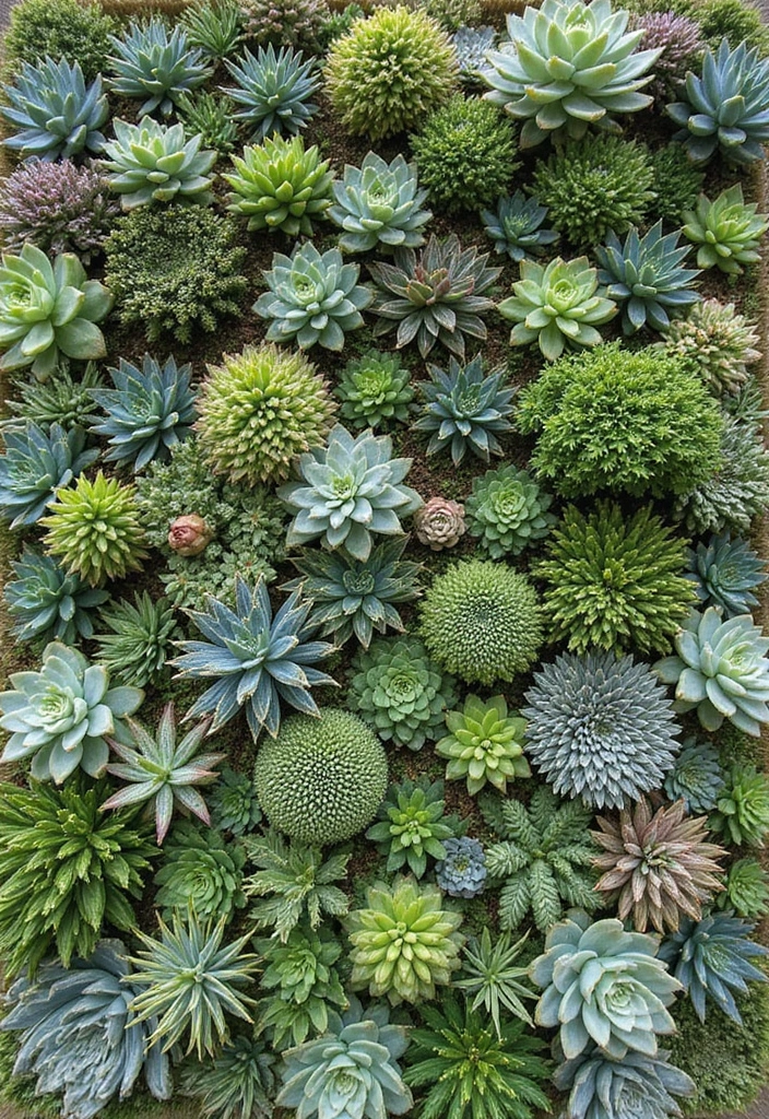 30+ Creative Flower Box Arrangements for Every Season - 16. Vertical Succulent Wall: Easy Maintenance