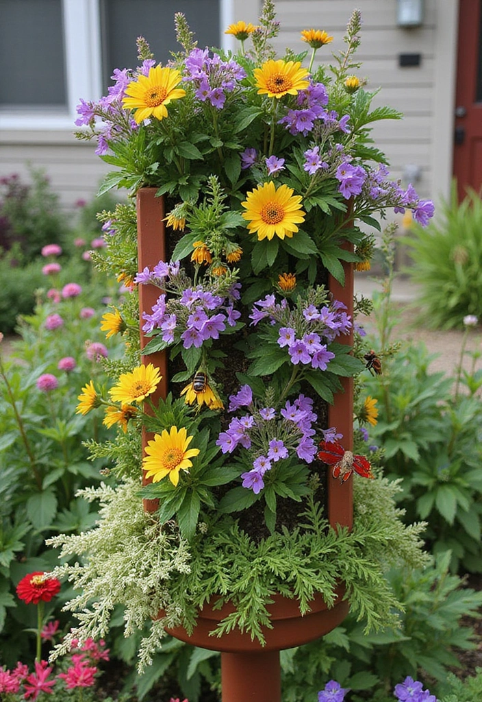30+ Creative Flower Box Arrangements for Every Season - 22. Vibrant Wildlife: Pollinator-Friendly Plants