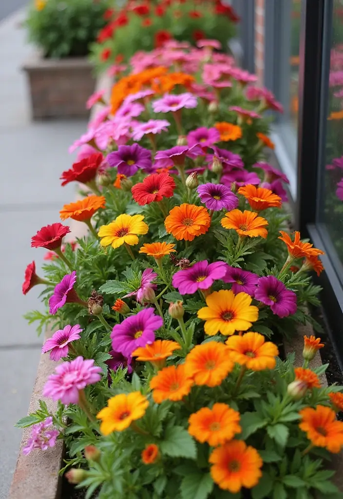 30+ Creative Flower Box Arrangements for Every Season - 25. Vibrant Summer Blooms: Colorful Petunias