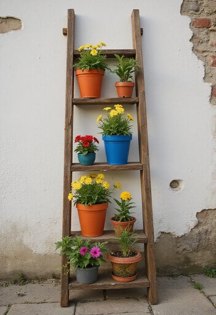 30+ Creative Flower Planting Ideas You’ll Want to Try This Season - 4. Ladder Garden