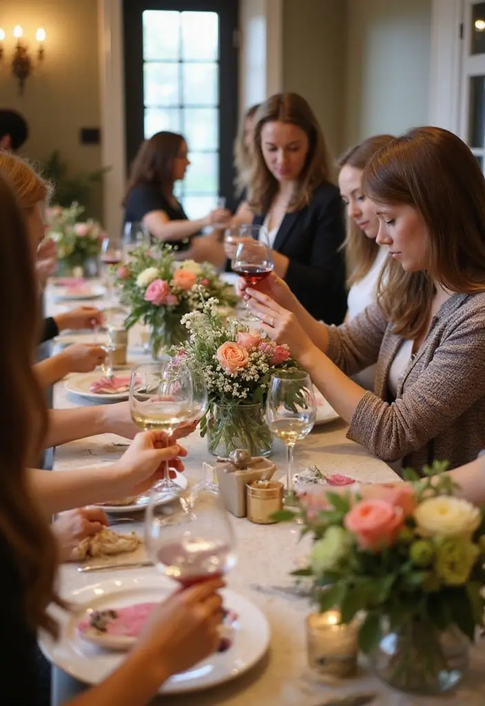 30+ Creative Flower Workshop Ideas for Beginners and Pros - 14. Flower and Wine Pairing Events