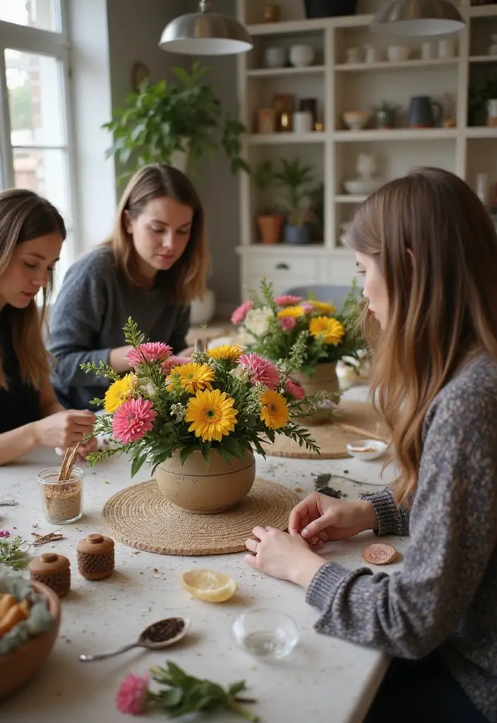 30+ Creative Flower Workshop Ideas for Beginners and Pros - 19. Flower Arrangement for Home Décor