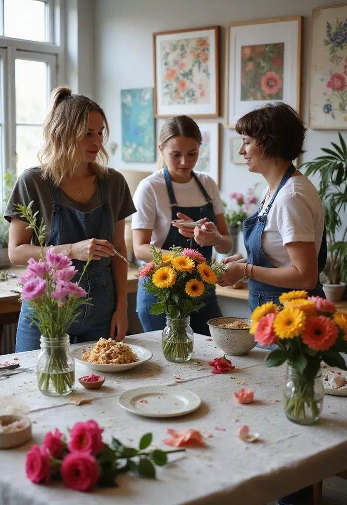 30+ Creative Flower Workshop Ideas for Beginners and Pros - 30. Collaborations with Local Artists
