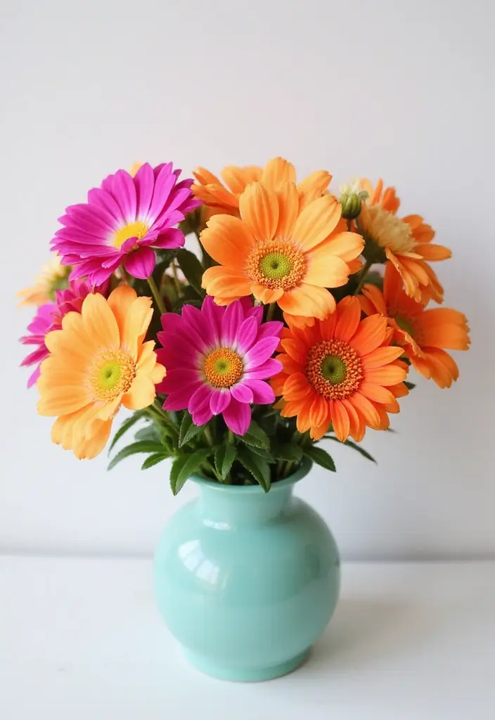30 Cute Flower Bouquet Ideas Perfect for Surprising Your Girlfriend - 14. Color-Popping Fuchsia and Orange