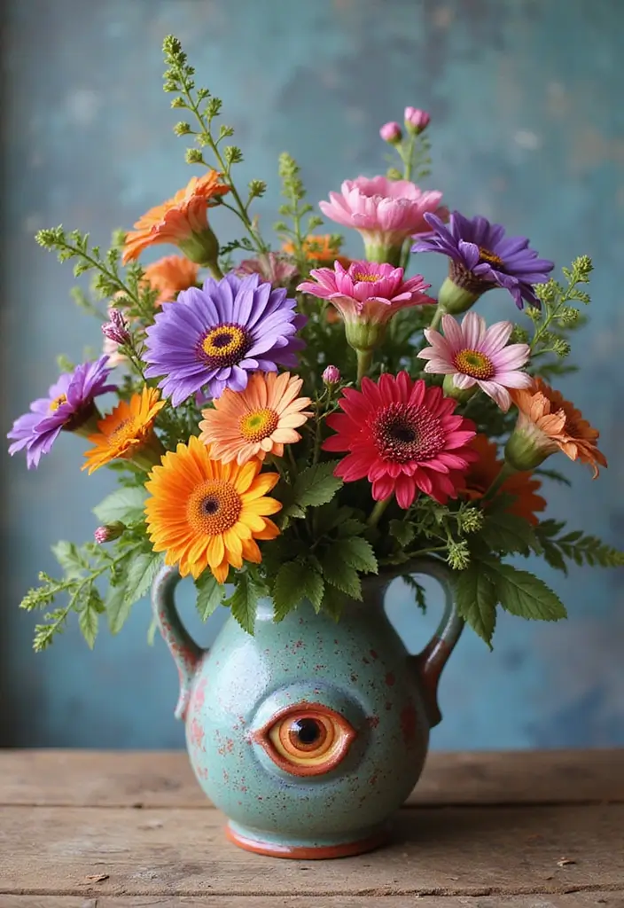 30 Cute Flower Bouquet Ideas Perfect for Surprising Your Girlfriend - 20. Artistic Blooms with a Twist