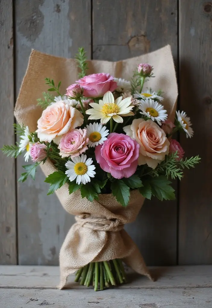 30 Cute Flower Bouquet Ideas Perfect for Surprising Your Girlfriend - 26. Rustic Heritage Bouquet