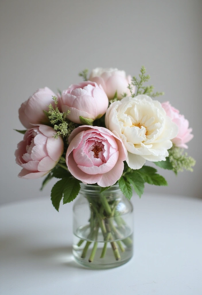 30 Cute Flower Bouquet Ideas Perfect for Surprising Your Girlfriend - 5. Charming Peony Mix