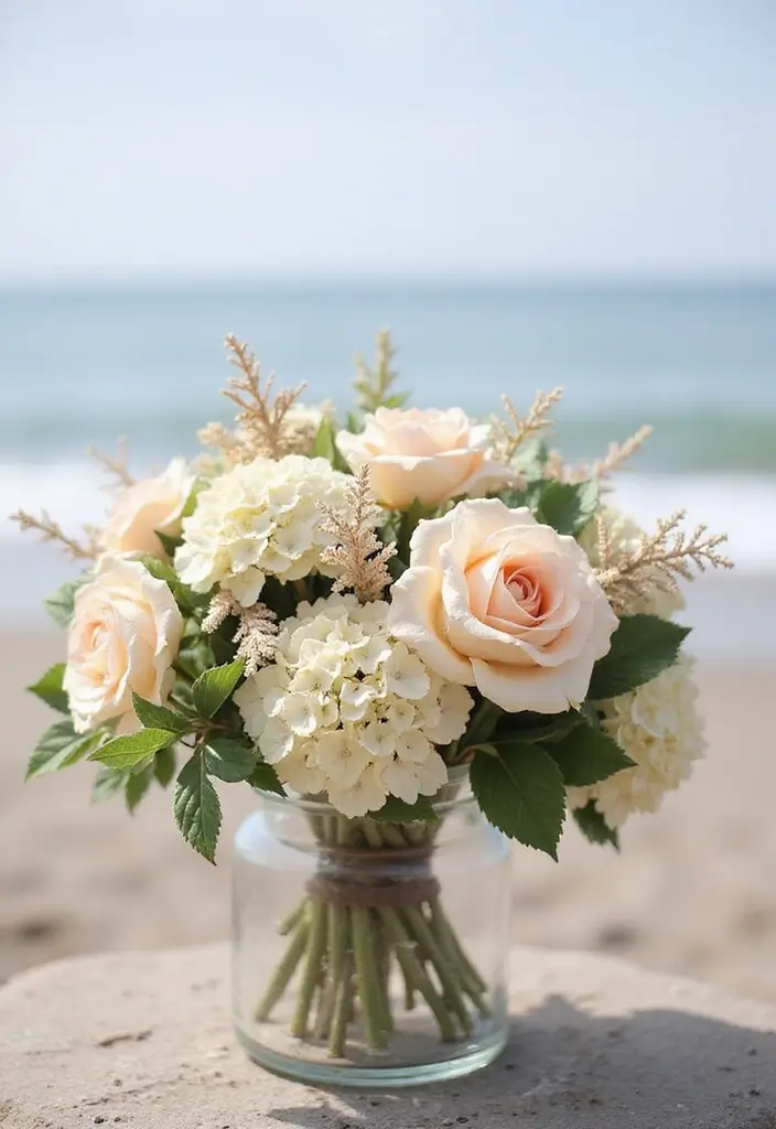 30 Cute Flower Bouquet Ideas Perfect for Surprising Your Girlfriend - 8. Coastal Charm with Sea Flowers