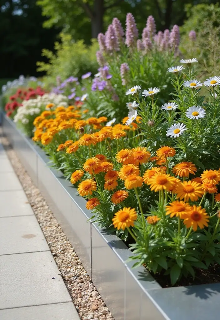 30 DIY Flower Bed Border Ideas You Can Try This Weekend - 10. Steel Edging