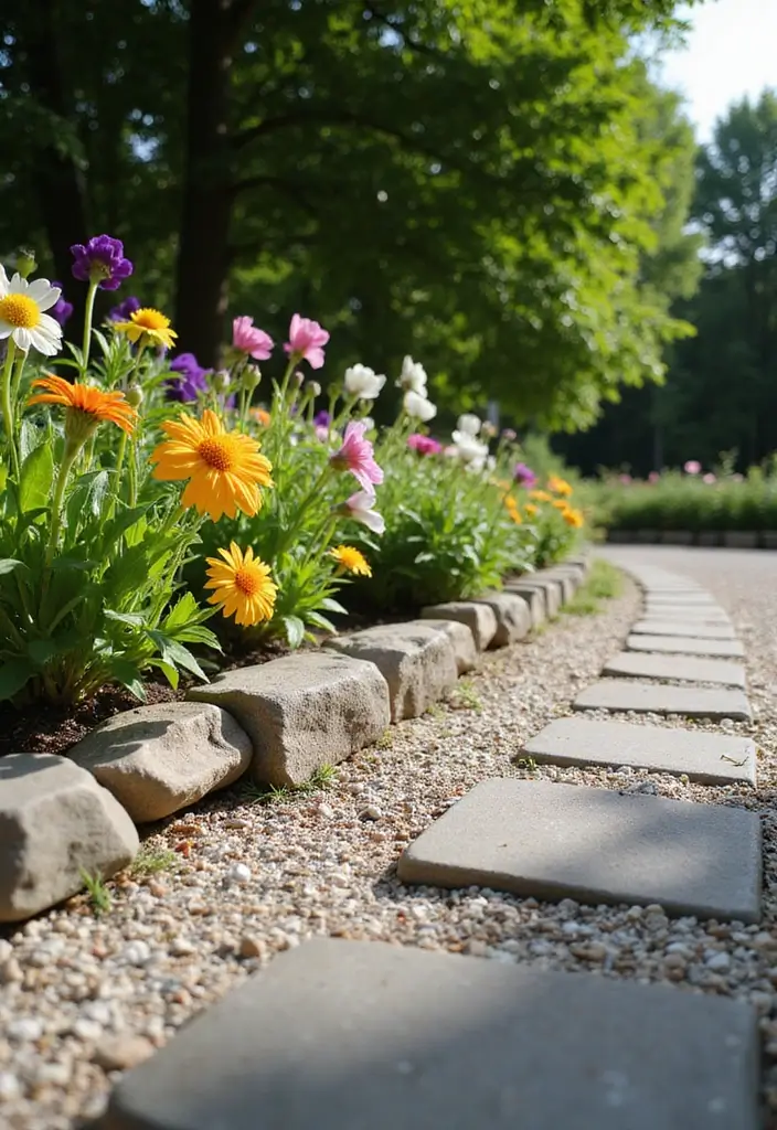 30 DIY Flower Bed Border Ideas You Can Try This Weekend - 2. Stone and Gravel Border