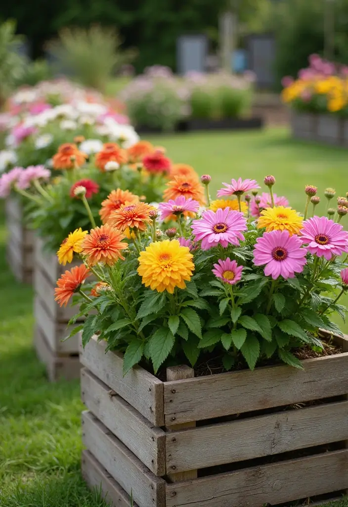30 DIY Flower Bed Border Ideas You Can Try This Weekend - 22. Crate Edging