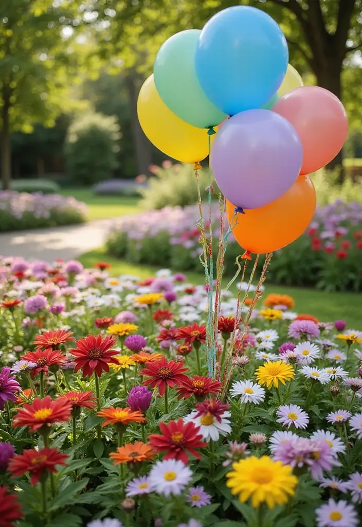 30 DIY Flower Bed Border Ideas You Can Try This Weekend - 30. Colorful Balloons