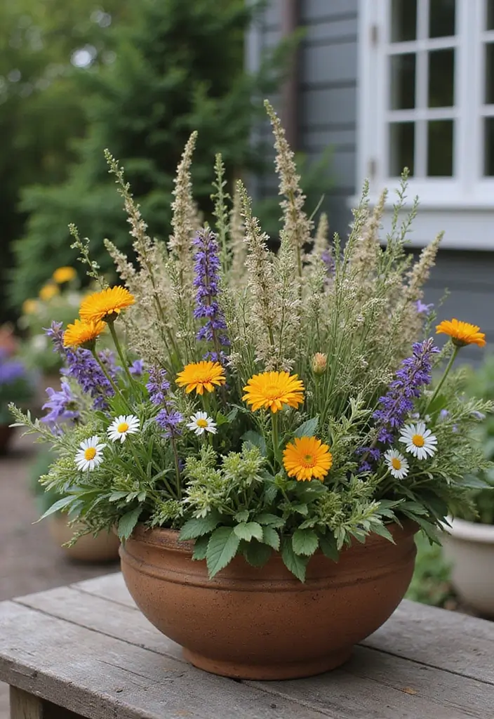 30 Fall Outdoor Flower Arrangement Ideas That Add Warmth 16 30 Fall Outdoor Flower Arrangement Ideas That Add Warmth - 16. Scented Herb Arrangements