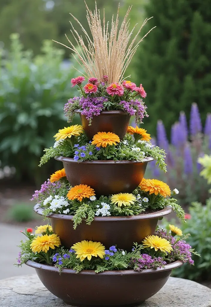 30 Fall Outdoor Flower Arrangement Ideas That Add Warmth 19 30 Fall Outdoor Flower Arrangement Ideas That Add Warmth - 19. Creative Planter Arrangements