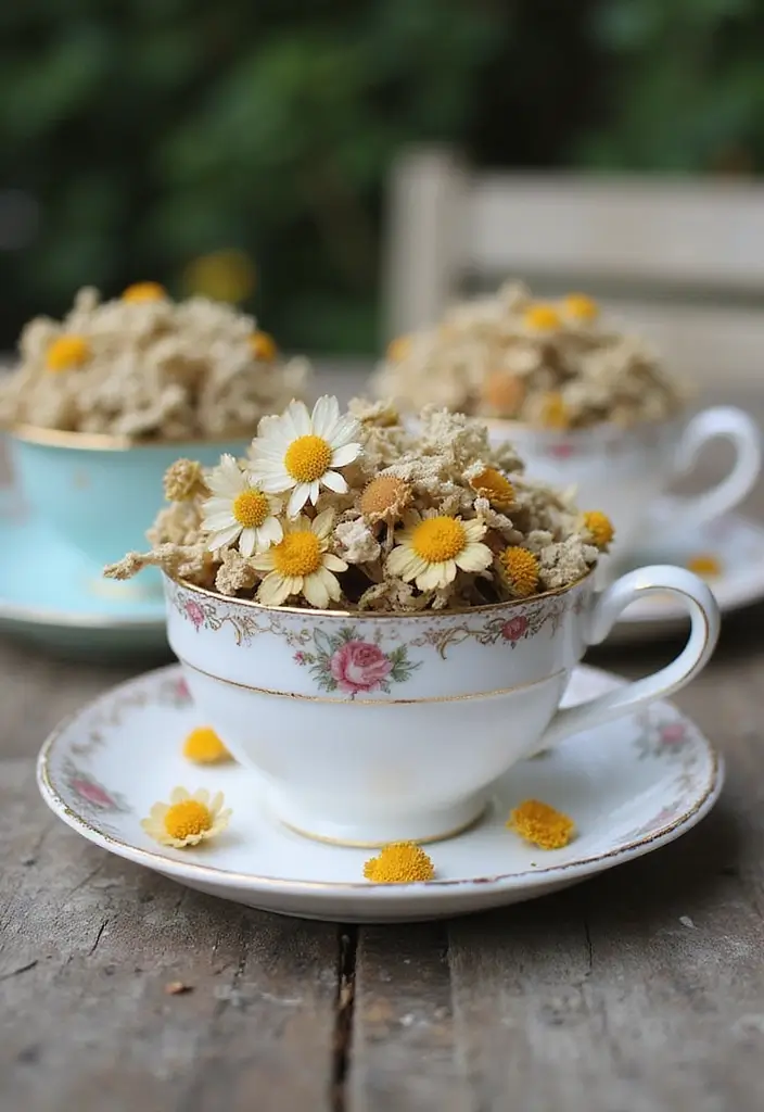 30 Fall Outdoor Flower Arrangement Ideas That Add Warmth 22 30 Fall Outdoor Flower Arrangement Ideas That Add Warmth - 22. Vintage Tea Cups