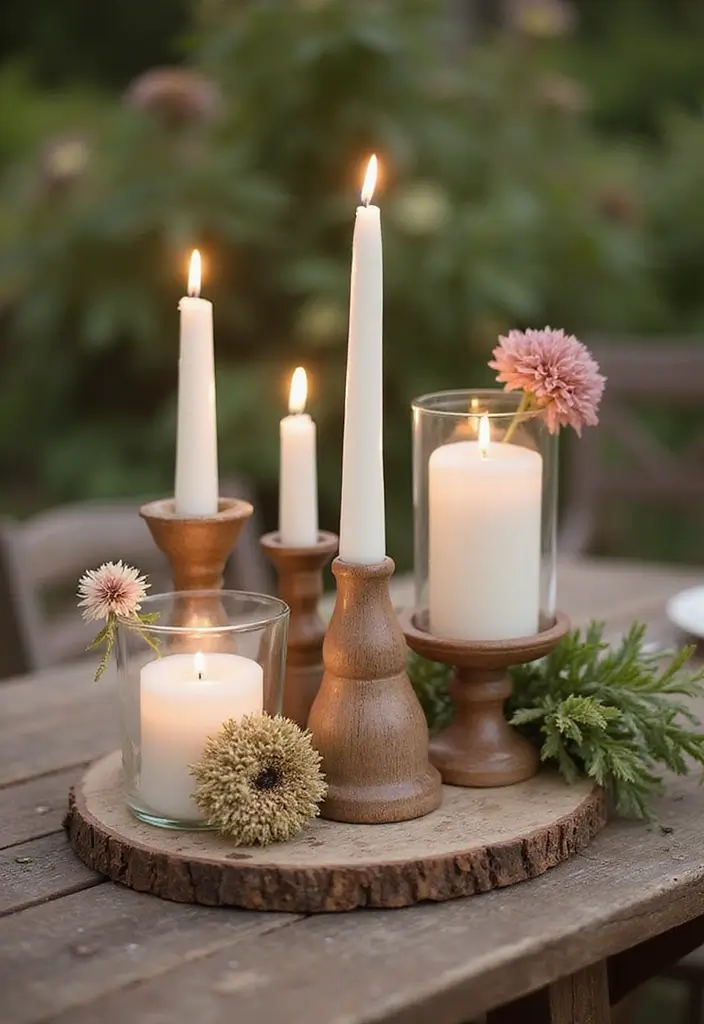 30 Fall Outdoor Flower Arrangement Ideas That Add Warmth 26 30 Fall Outdoor Flower Arrangement Ideas That Add Warmth - 26. Unique Candle Holders
