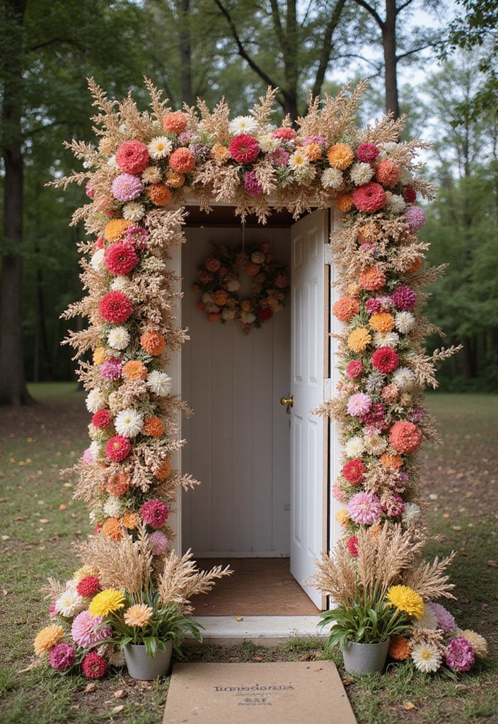 30 Fall Outdoor Flower Arrangement Ideas That Add Warmth 30 30 Fall Outdoor Flower Arrangement Ideas That Add Warmth - 30. Interactive Flower Photo Booth