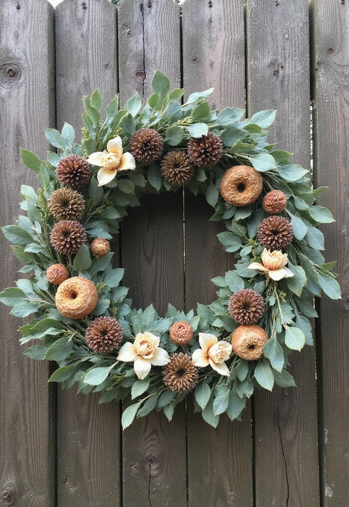 30 Fall Outdoor Flower Arrangement Ideas That Add Warmth 7 30 Fall Outdoor Flower Arrangement Ideas That Add Warmth - 7. Seasonal Dried Wreaths