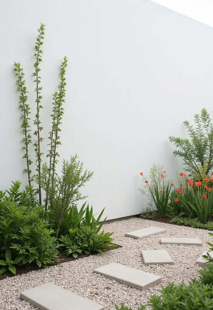 30+ Flower Bed Designs for the Front of Your House That Wow Neighbors - 15. Minimalist Zen Flower Bed