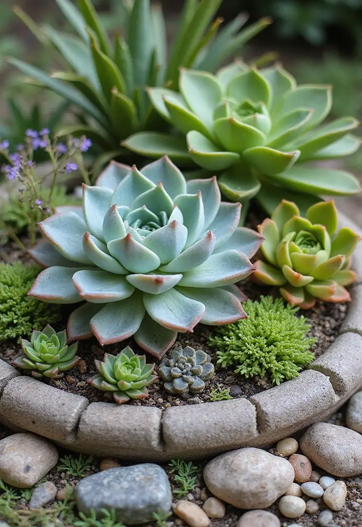 30+ Flower Bed Designs for the Front of Your House That Wow Neighbors - 2. Raised Flower Bed with Succulents