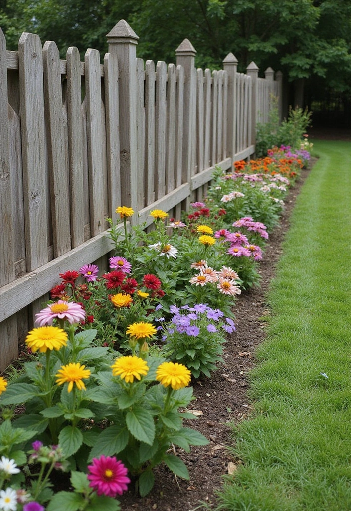 30 Flower Bed Edging Ideas to Define and Upgrade Your Garden 11. Fence Panel Edging