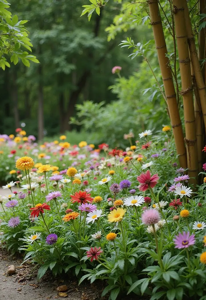 30 Flower Bed Edging Ideas to Define and Upgrade Your Garden 12. Bamboo Edging