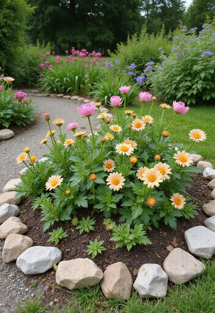 30 Flower Bed Edging Ideas to Define and Upgrade Your Garden 2. Natural Stone Borders