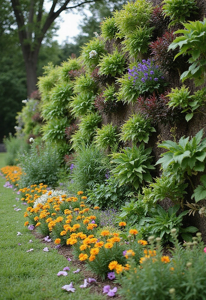 30 Flower Bed Edging Ideas to Define and Upgrade Your Garden 24. Living Wall Edging