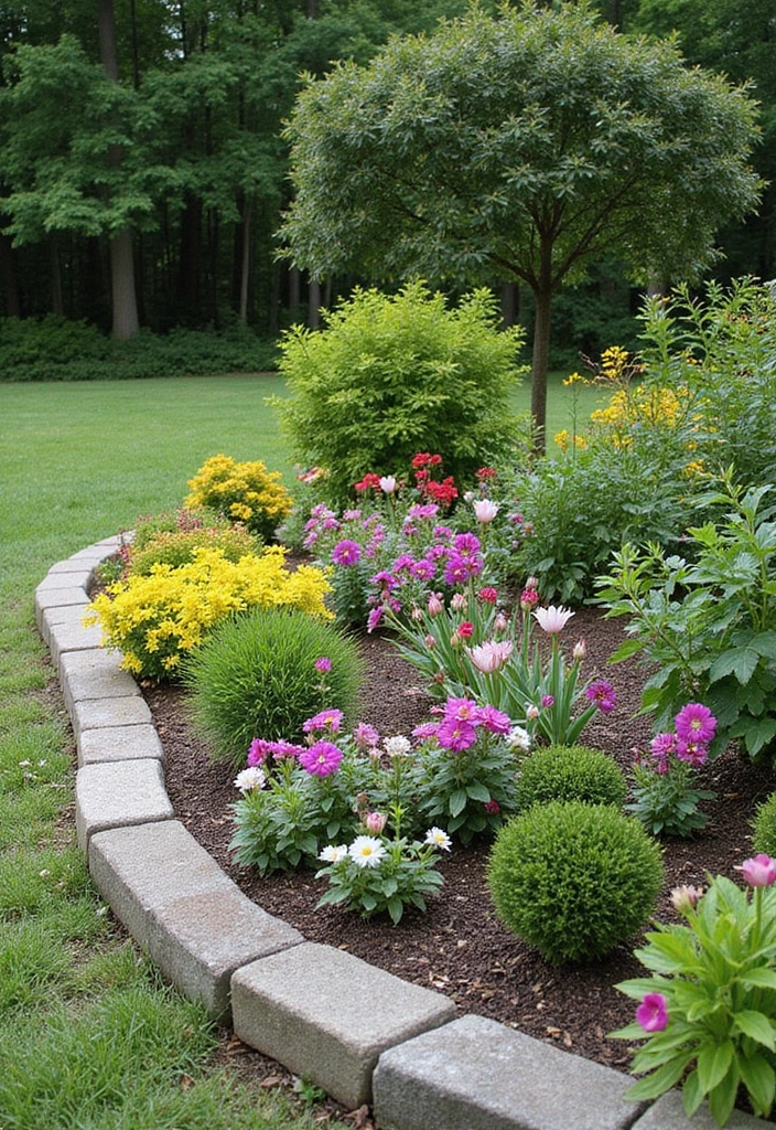 30 Flower Bed Edging Ideas to Define and Upgrade Your Garden 28. Curved Stone Edging